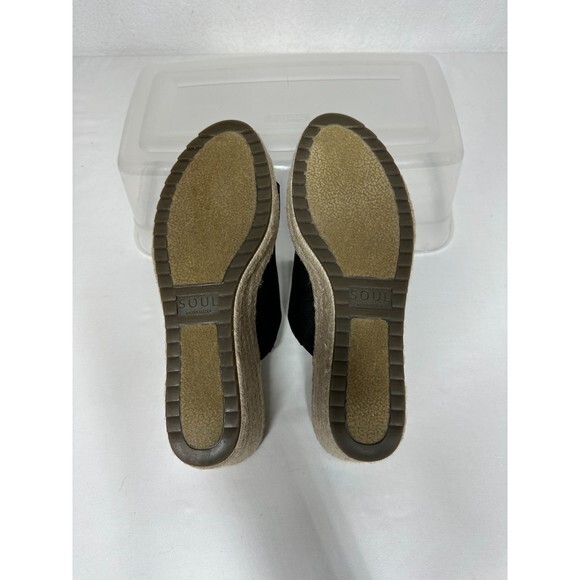 Soul‎ Naturalizer Wedge Espadrille Black Canvas Slip On Size 9.5 - Picture 5 of 12